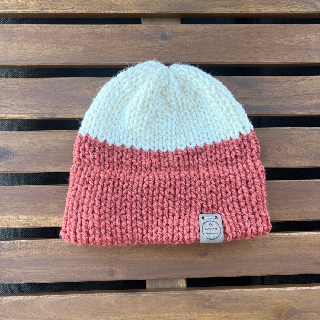 Salmon and Cream Double Brim Toque