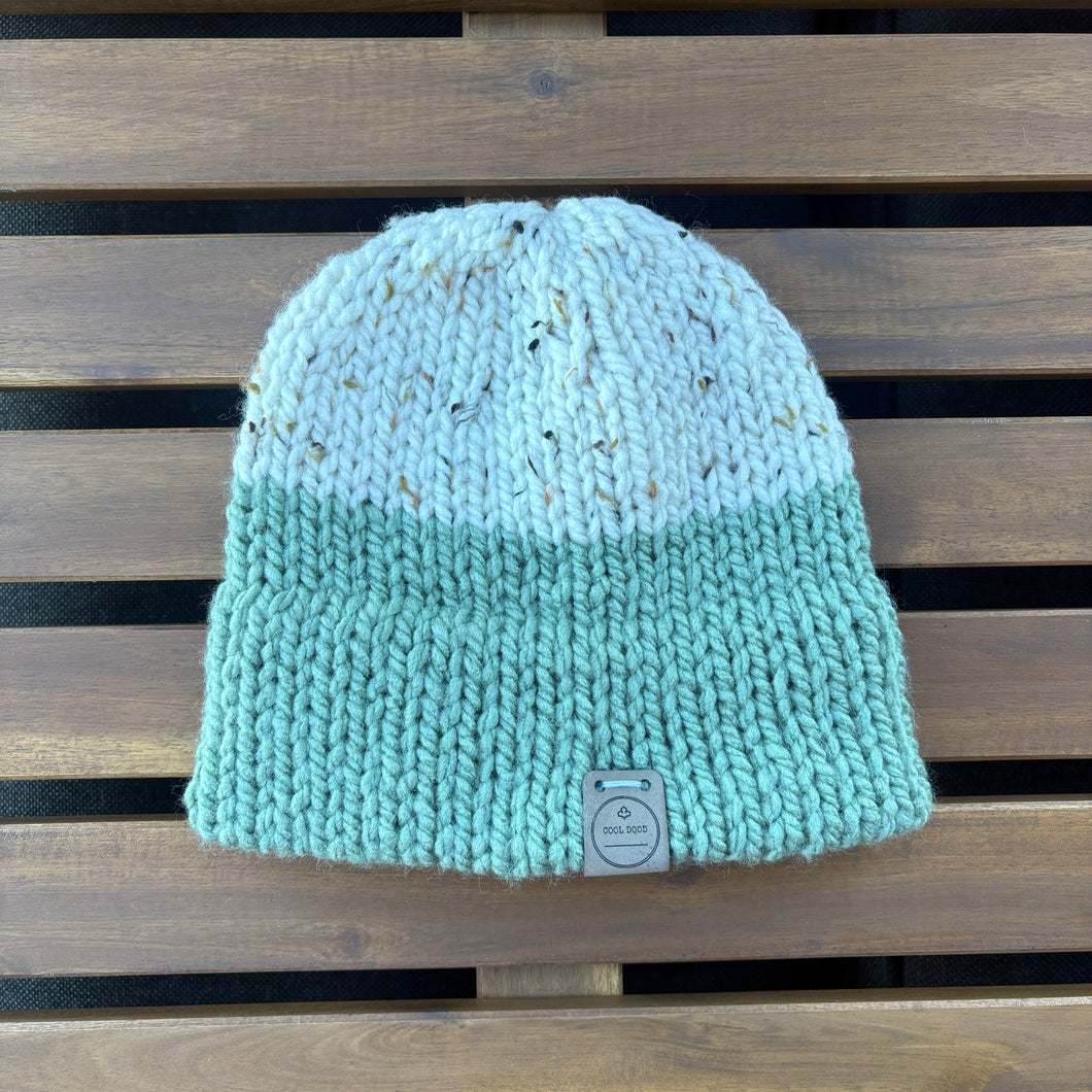 Mint and Cream Double Brim Toque